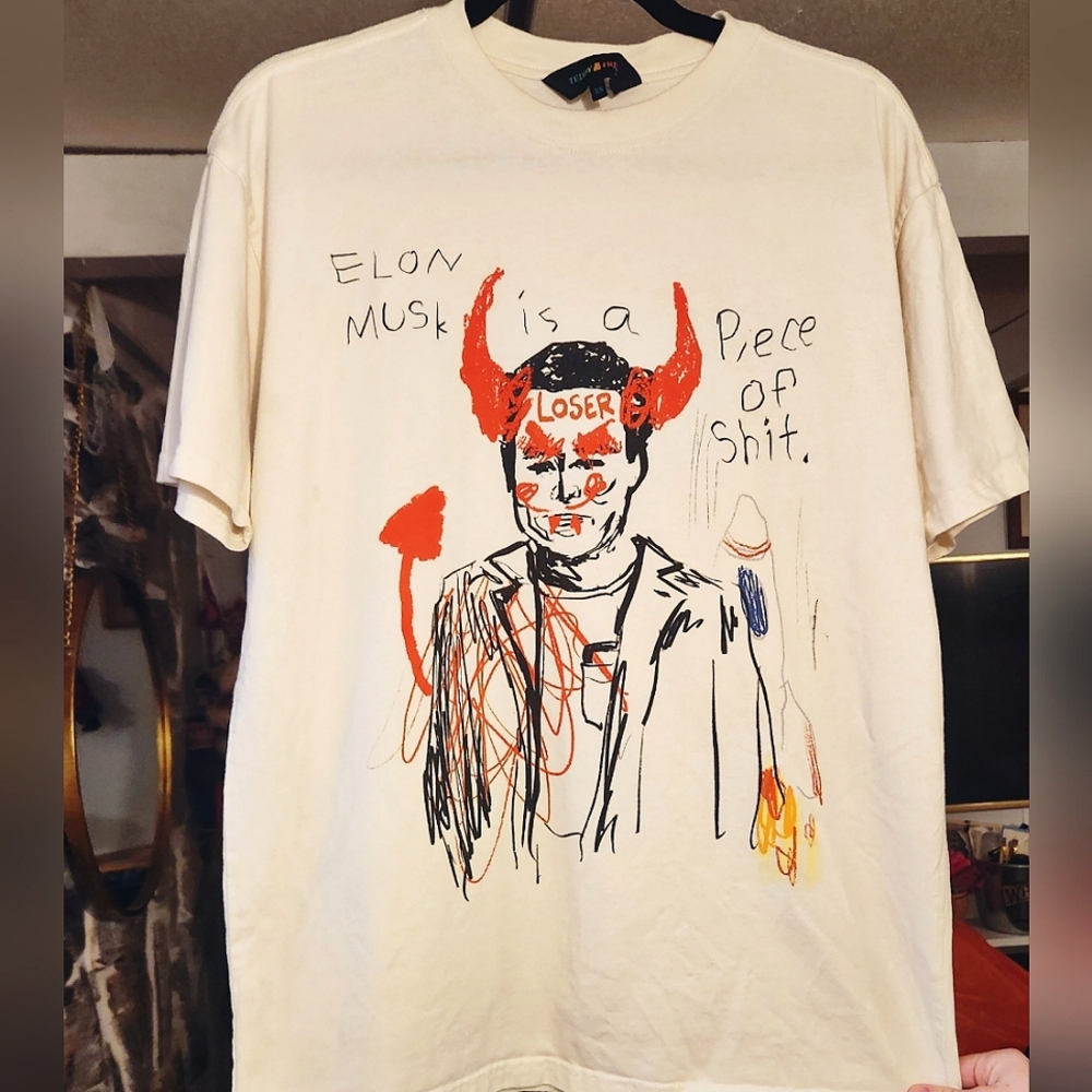 TEDDY FRESH "Elon Musk is a Piece of Sh*t" Designer Streetwear Oversized Tee